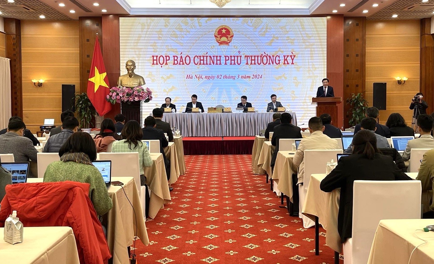 họp báo Chính phủ thường kỳ tháng 2/2024. (Ảnh: Gia Thành) họp báo Chính phủ thường kỳ tháng 2/2024. (Ảnh: Gia Thành)