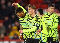 Ngoại hạng Anh: Hình ảnh trận đấu các cầu thủ Arsenal ghi 6 bàn thắng vào lưới Sheffield Utd