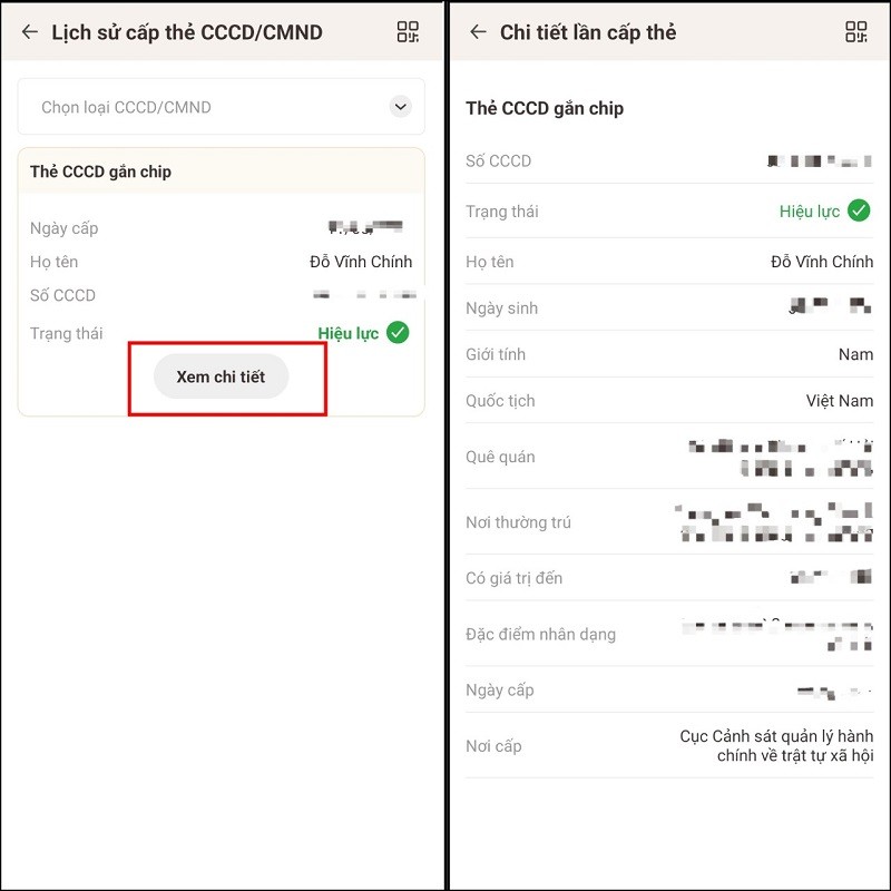 Xem lịch sử cấp thẻ CCCD/CMND trên VNeID đơn giản, nhanh chóng