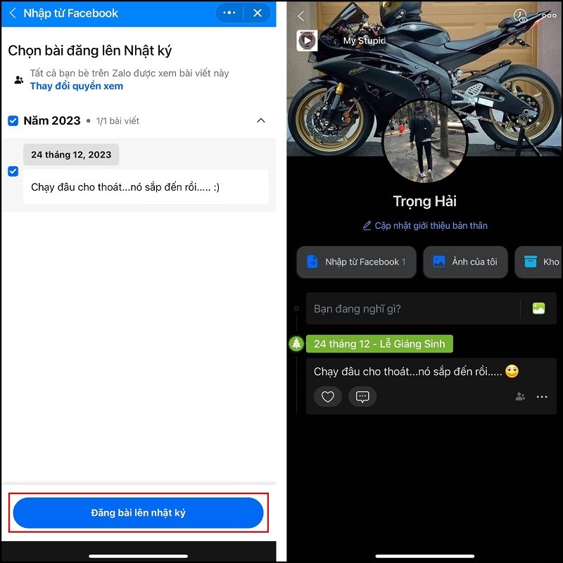 Hướng dẫn chuyển bài đăng Facebook sang Zalo với vài thao tác đơn giản