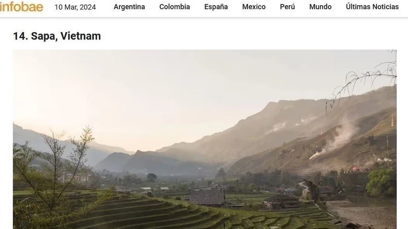 Báo Argentina bình chọn Sa Pa là một trong số các thị trấn nhỏ đẹp nhất thế giới