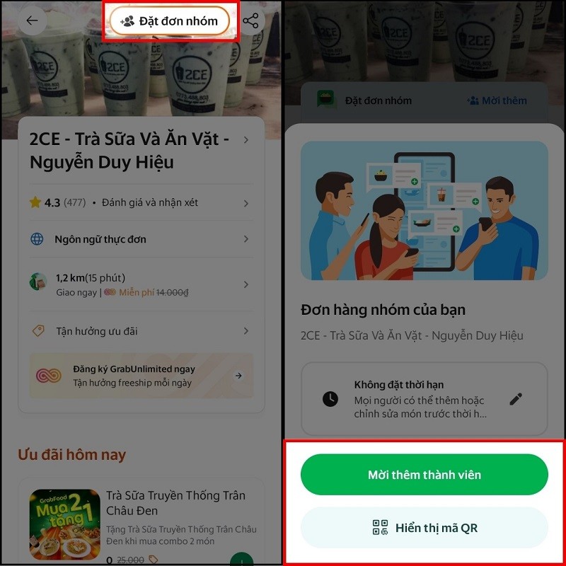 Cách đặt đơn hàng theo nhóm trên Grab cực đơn giản