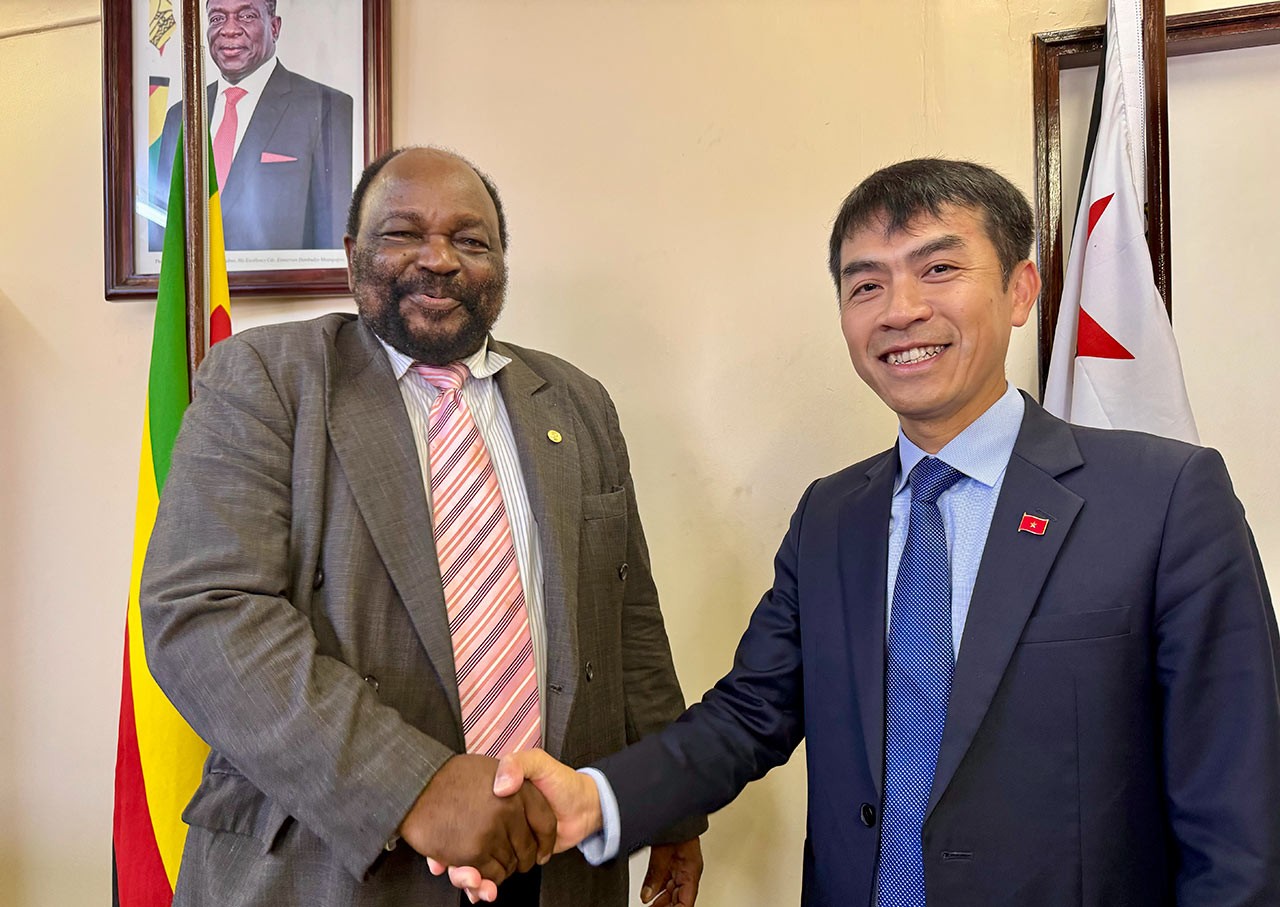 Đại sứ Hoàng Sỹ Cường trình Thư ủy nhiệm lên Tổng thống Zimbabwe Emmerson Mnangagwa