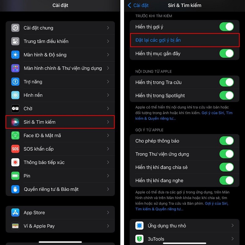 Cách reset gợi ý Siri bị ẩn trên iPhone siêu đơn giản Cách reset gợi ý Siri bị ẩn trên iPhone siêu đơn giản