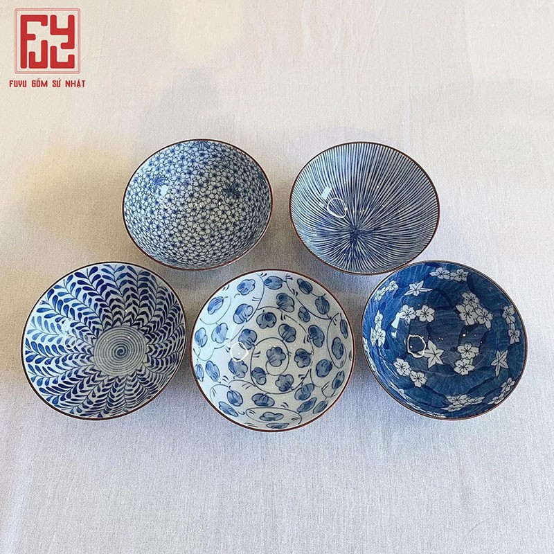 Bộ bát đĩa Mino Yaki mang đậm phong cách Nhật Bản.