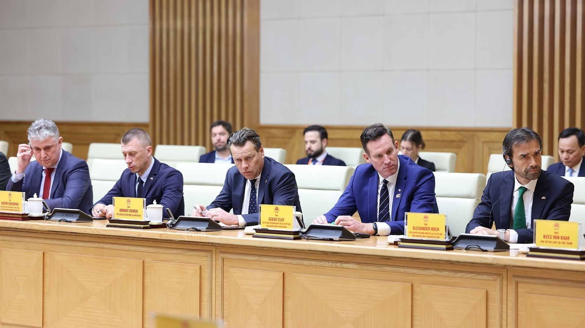 Đại diện các doanh nghiệp Hà Lan tham dự buổi tiếp. (Nguồn: TTXVN)