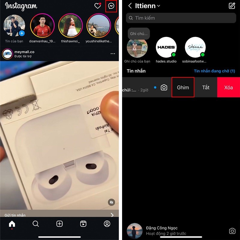 Hướng dẫn ghim cuộc trò chuyện Instagram giúp bạn tìm kiếm dễ dàng hơn