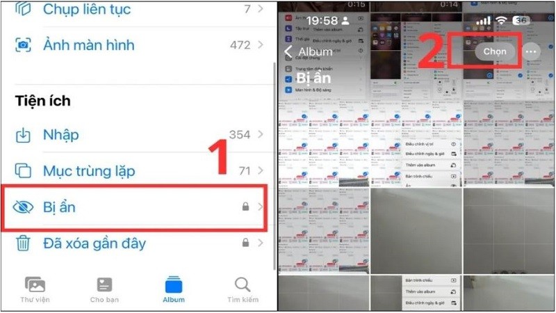 Cách ẩn và mở ảnh bị ẩn trên iPhone