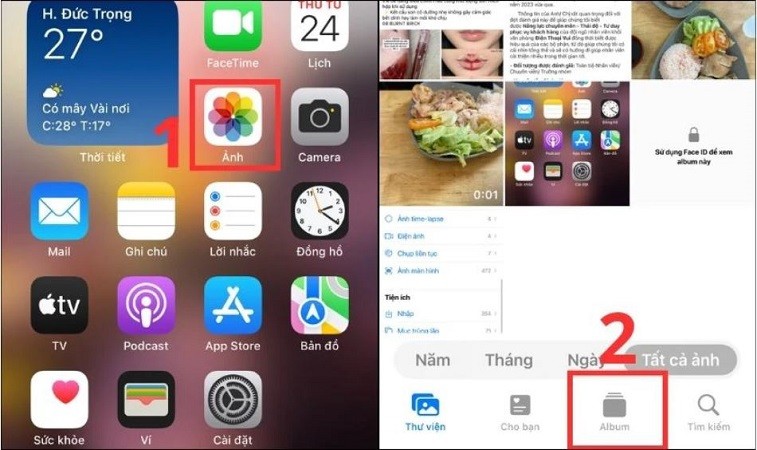 Cách ẩn và mở ảnh bị ẩn trên iPhone