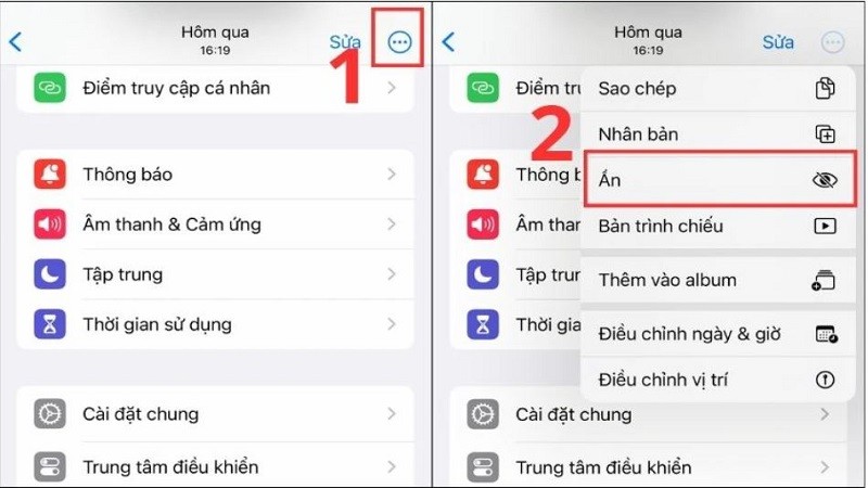 Cách ẩn và mở ảnh bị ẩn trên iPhone