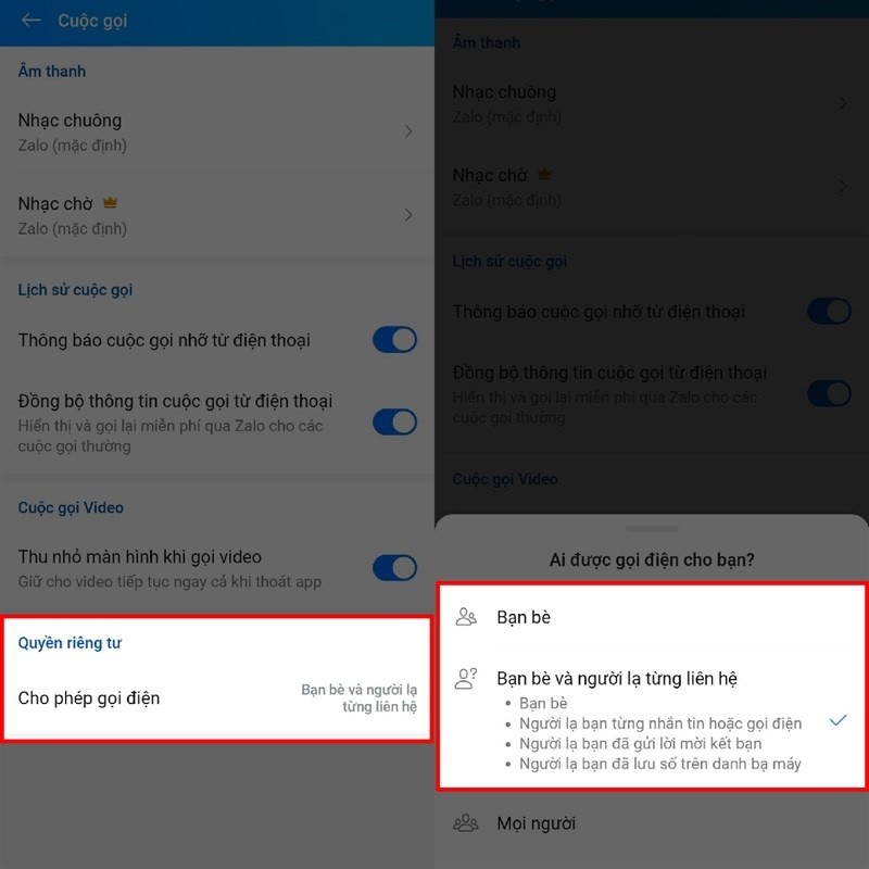 Cách chặn cuộc gọi từ người lạ trên Zalo để hạn chế bị làm phiền
