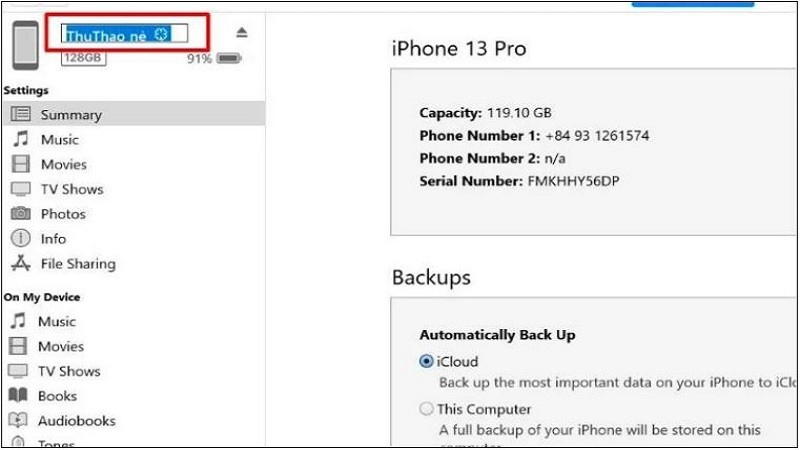 Hướng dẫn cách đổi tên iPhone theo sở thích cực đơn giản