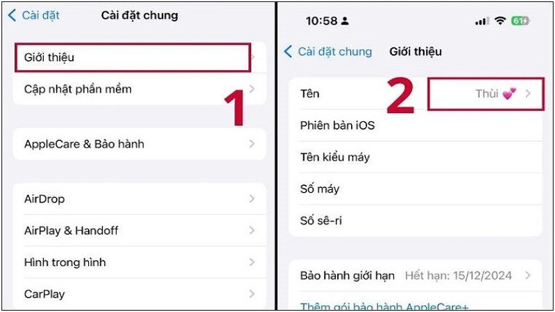 Hướng dẫn cách đổi tên iPhone theo sở thích cực đơn giản