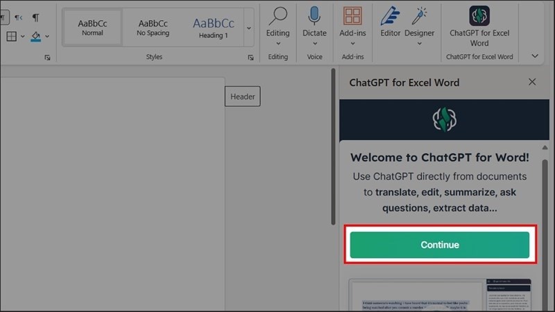 Cách tích hợp ChatGPT vào Word cực hay chỉ với vài bước đơn giản Cách tích hợp ChatGPT vào Word cực hay chỉ với vài bước đơn giản