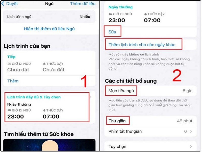 Cách thiết lập chế độ ngủ iPhone trong ứng dụng Sức khoẻ Cách thiết lập chế độ ngủ iPhone trong ứng dụng Sức khoẻ