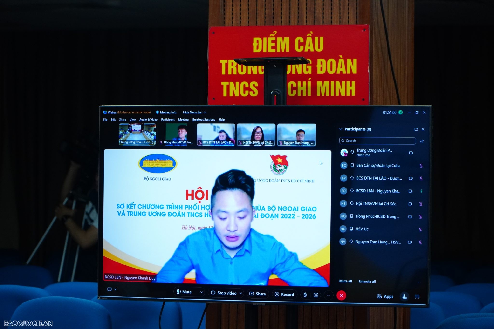 TIẾP TỤC TĂNG CƯỜNG PHỐI HỢP GIỮA BỘ NGOẠI GIAO VÀ TRUNG ƯƠNG ĐOÀN VỀ CÔNG TÁC THANH THIẾU NIÊN Ở NƯỚC NGOÀI