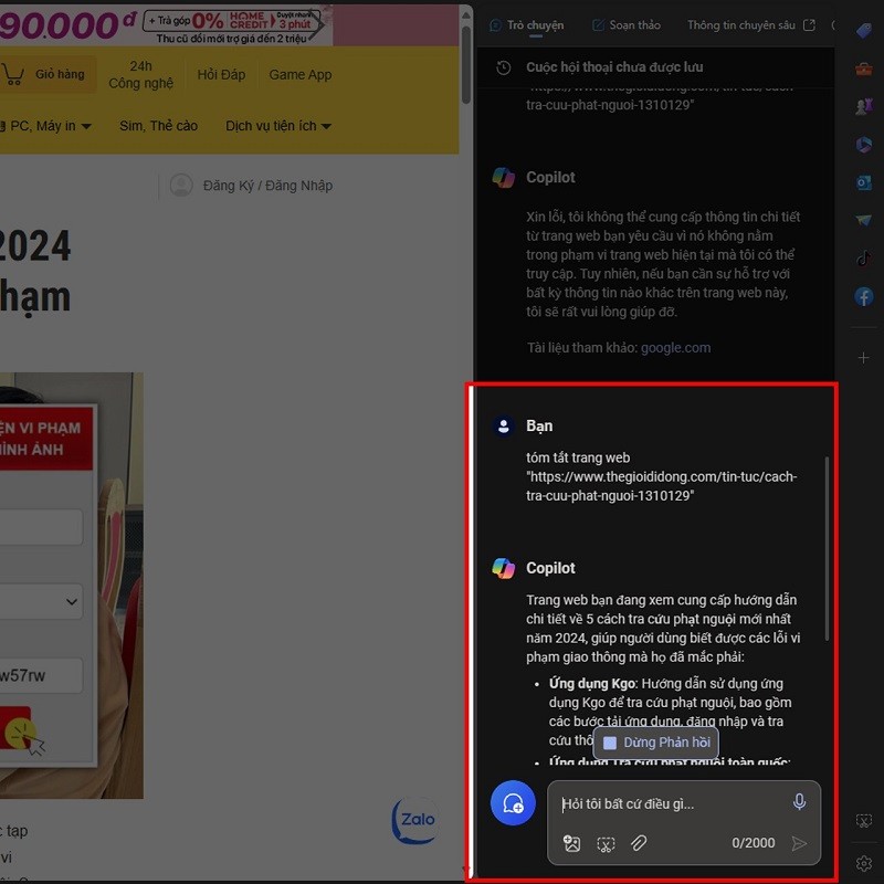 Hướng dẫn tóm tắt trang web với Copilot đơn giản, hiệu quả Hướng dẫn tóm tắt trang web với Copilot đơn giản, hiệu quả