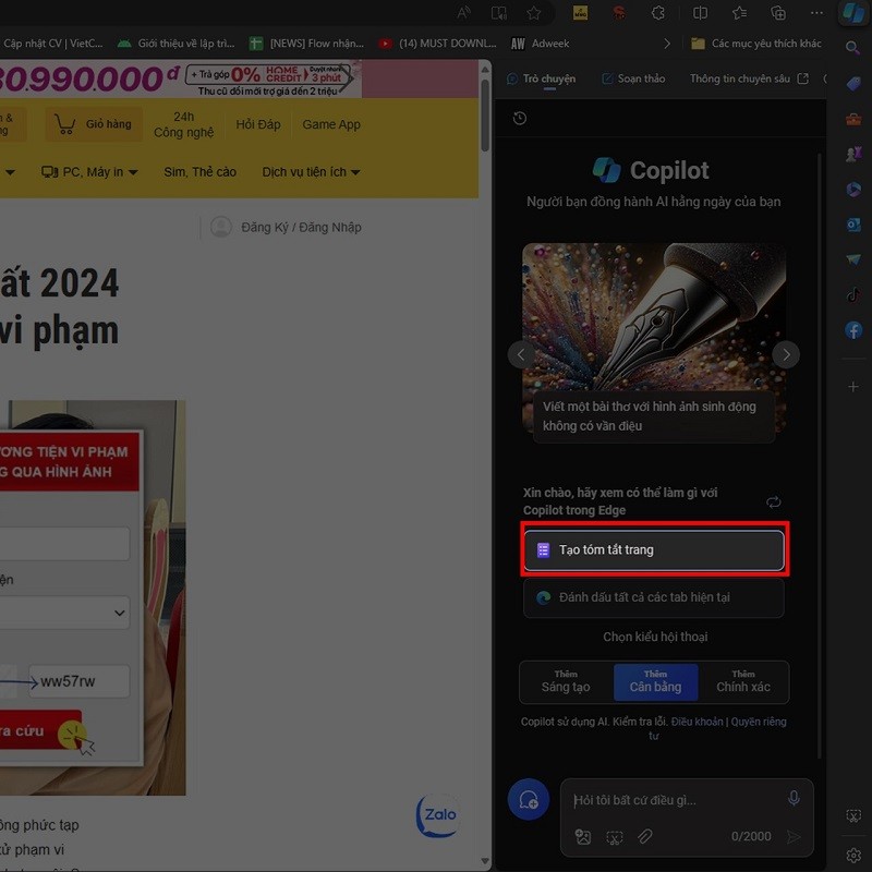 Hướng dẫn tóm tắt trang web với Copilot đơn giản, hiệu quả Hướng dẫn tóm tắt trang web với Copilot đơn giản, hiệu quả