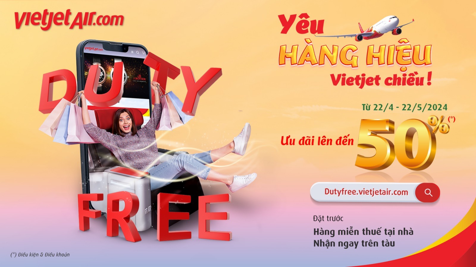 Cơ hội săn hàng hiệu chính hãng miễn thuế với Prebook Duty Free của Vietjet, ưu đãi đến 50% Cơ hội săn hàng hiệu chính hãng miễn thuế với Prebook Duty Free của Vietjet, ưu đãi đến 50%