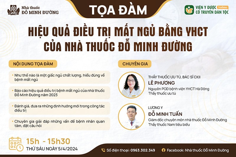 Viện Y dược cổ truyền dân tộc công bố hiệu quả điều trị của bài thuốc mất ngủ Đỗ Minh Viện Y dược cổ truyền dân tộc công bố hiệu quả điều trị của bài thuốc mất ngủ Đỗ Minh