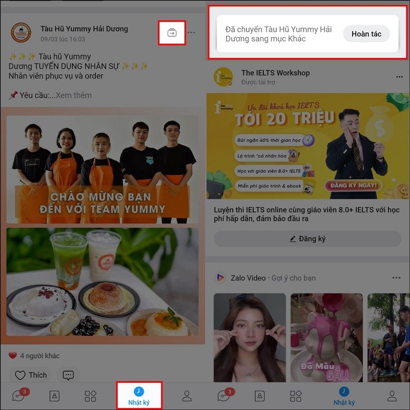 Cách phân loại nhật ký Zalo để không bỏ lỡ những nội dung bạn quan tâm Cách phân loại nhật ký Zalo để không bỏ lỡ những nội dung bạn quan tâm