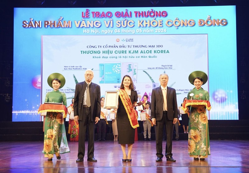 CURE KJM ALOE VIỆT NAM tự hoà nhận giải thưởng 'Sản phẩm vàng vì sức khoẻ cộng đồng' năm 2024 Cure Kjm Aloe Việt Nam tự hào nhận giải thưởng 'Sản phẩm vàng vì sức khoẻ cộng đồng' năm 2024