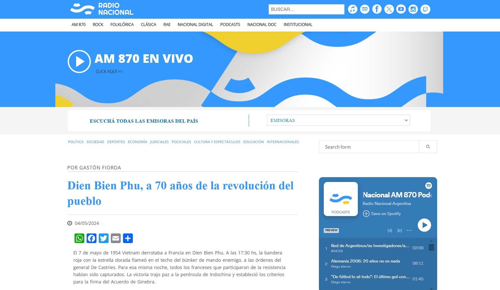 Báo chí Argentina liên tục đăng bài ca ngợi chiến thắng Điện Biên Phủ Báo chí Argentina liên tục đăng bài ca ngợi chiến thắng Điện Biên Phủ