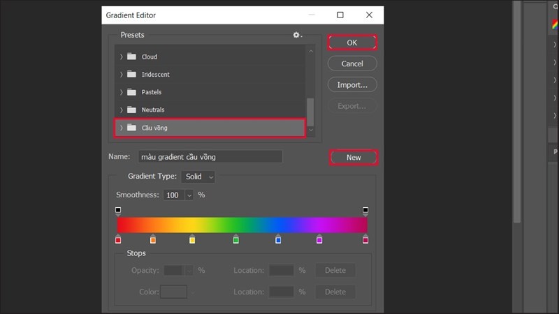 Dễ dàng tạo Gradient cầu vồng trong Photoshop Dễ dàng tạo Gradient cầu vồng trong Photoshop