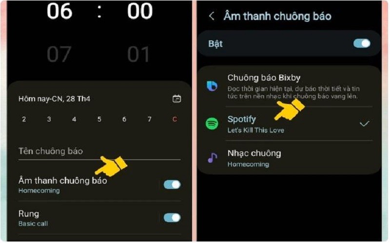 Đổi nhạc chuông báo thức Samsung Đổi nhạc chuông báo thức Samsung