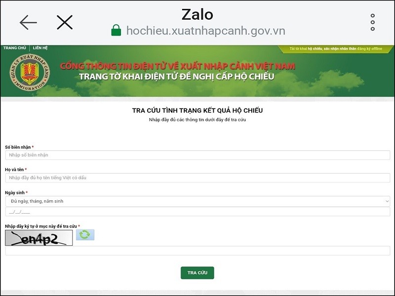 Cách tra cứu hộ chiếu làm xong chưa bằng Zalo tại nhà siêu tiện lợi Cách tra cứu hộ chiếu làm xong chưa bằng Zalo tại nhà siêu tiện lợi