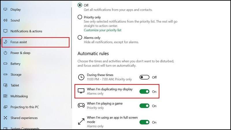 Hướng dẫn cách tắt thông báo hiển thị lên màn hình trình chiếu cho Windows Hướng dẫn cách tắt thông báo hiển thị lên màn hình trình chiếu cho Windows