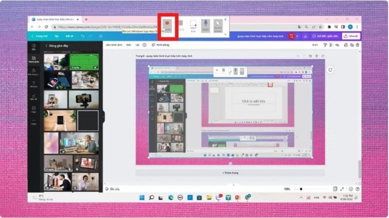 Quay màn hình máy tính có âm thanh đơn giản