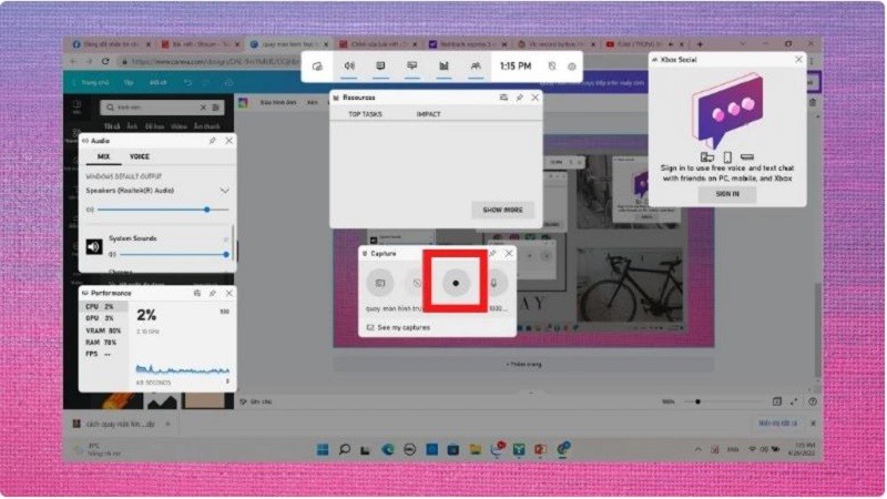 Quay màn hình máy tính có âm thanh đơn giản