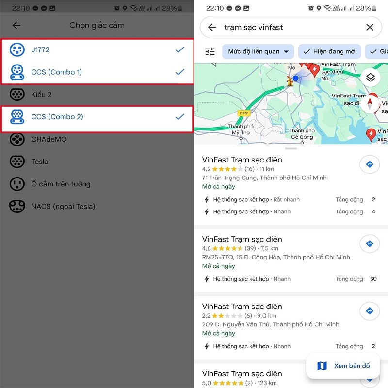 Cách tìm trạm sạc xe điện gần nhanh và chính xác nhất