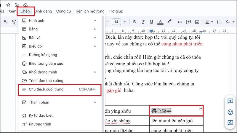 Chèn chú thích cuối trang trên Google Docs cực hay không phải ai cũng biết