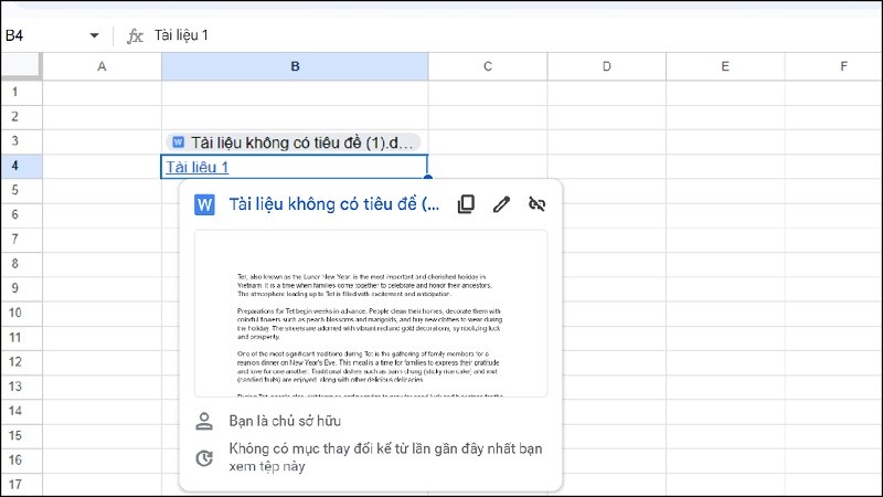 Chèn file Word vào Google Sheets đơn giản mà có thể bạn chưa biết Chèn file Word vào Google Sheets đơn giản mà có thể bạn chưa biết