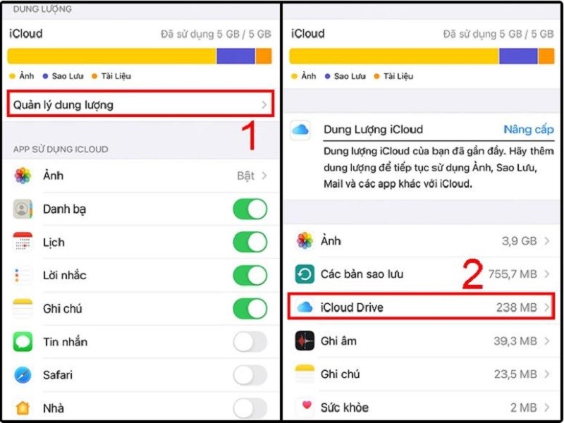Xóa bớt dung lượng iCloud trên iPhone giúp bạn lưu trữ thoải mái hơn Xóa bớt dung lượng iCloud trên iPhone giúp bạn lưu trữ thoải mái hơn
