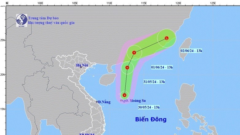 du bao ap thap nhiet doi tren bien dong suc gio manh nhat cap 6 giat cap 8 di chuyen theo huong bac
