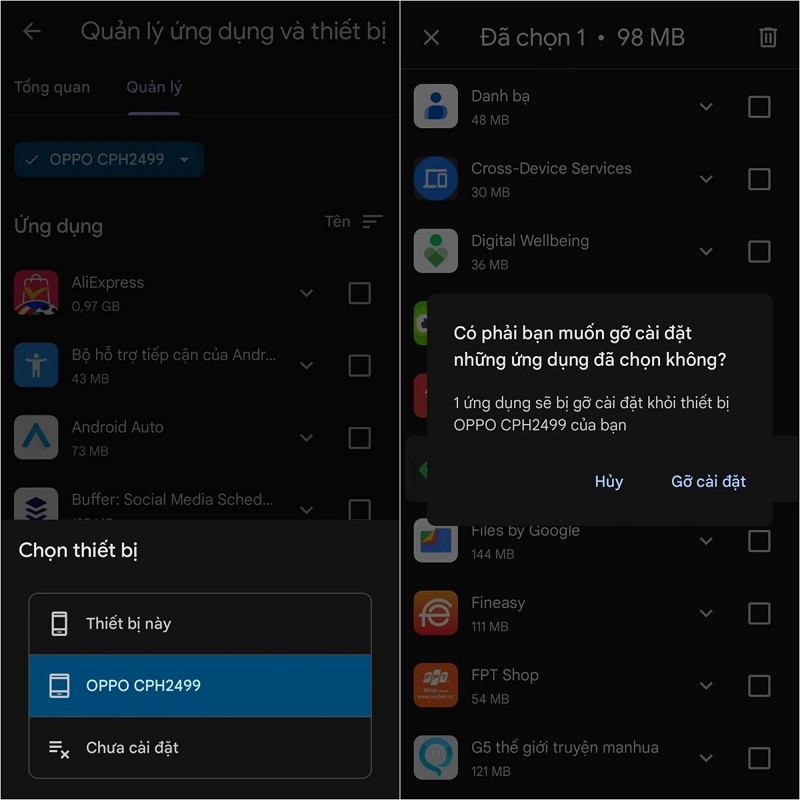 Google Play Store đã cho phép xóa ứng dụng từ xa