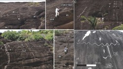 Phát hiện nhiều tác phẩm nghệ thuật khổng lồ 2.000 năm tuổi khắc trên sườn núi đá