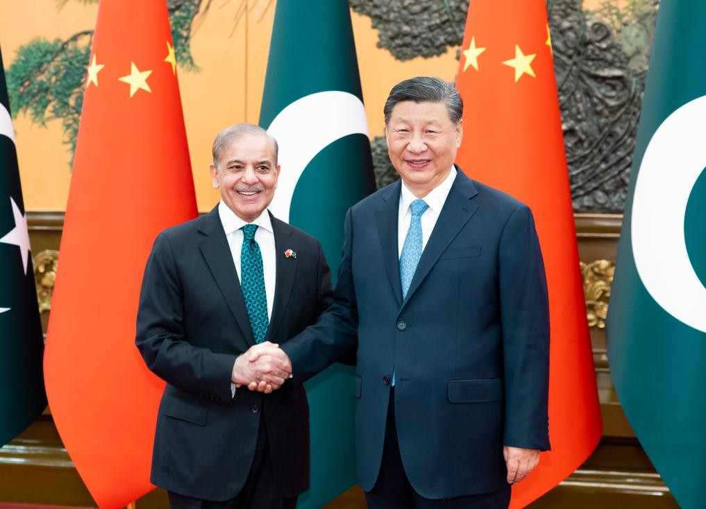Chủ tịch Trung Quốc Tập Cận Bình tiếp Thủ tướng Pakistan Shehbaz Sharif tại Bắc Kinh ngày 7/6/2024. (Nguồn: Tân Hoa xã) Chủ tịch Trung Quốc Tập Cận Bình tiếp Thủ tướng Pakistan Shehbaz Sharif tại Bắc Kinh ngày 7/6/2024. (Nguồn: Tân Hoa xã)