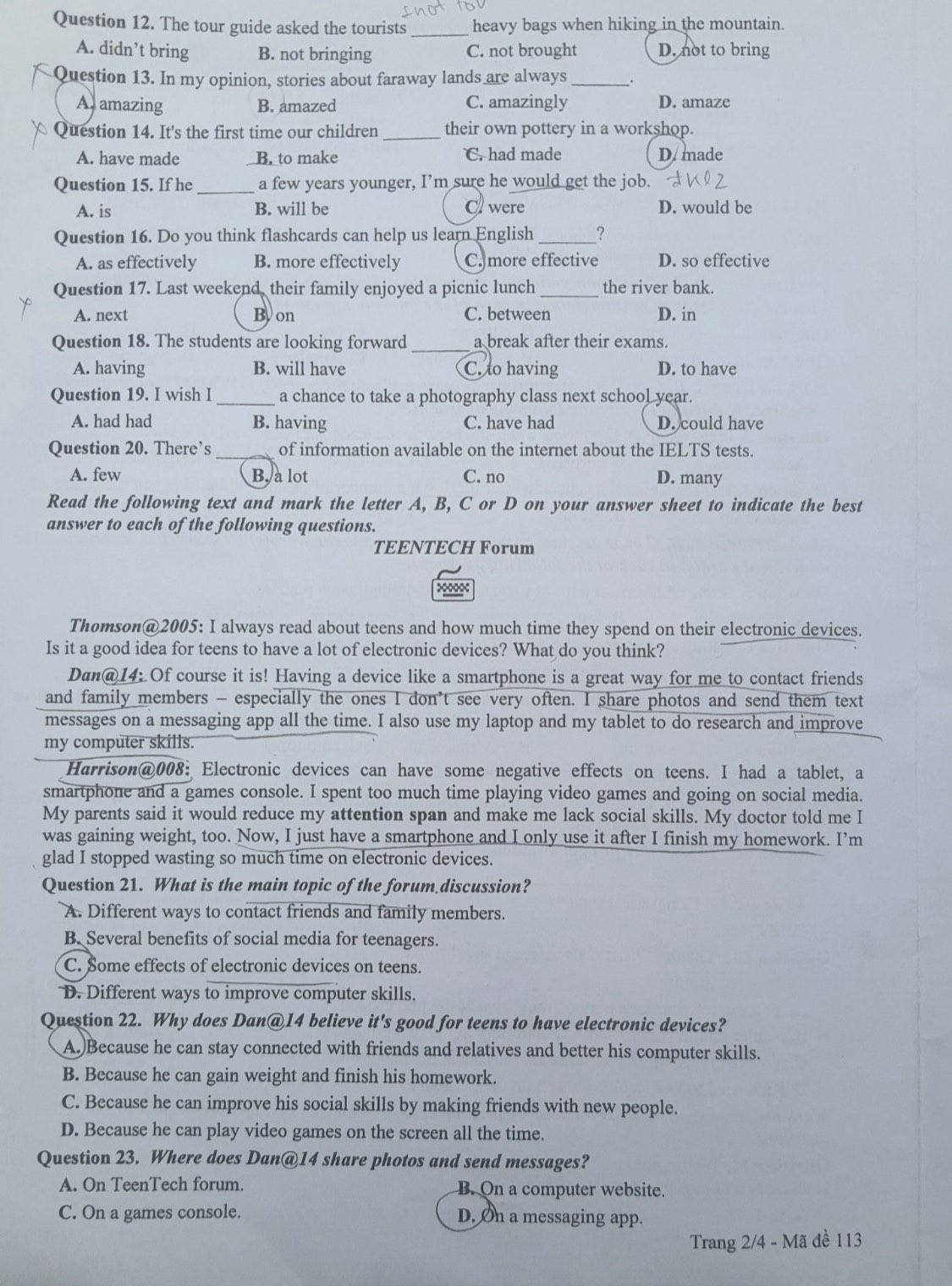 Đề tiếng Anh thi lớp 10 Hà Nội năm 2024