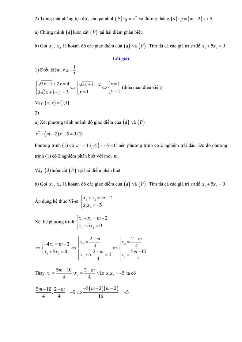 Gợi ý lời giải chi tiết đề thi Toán vào lớp 10 của Hà Nội Gợi ý lời giải chi tiết đề thi Toán vào lớp 10 của Hà Nội