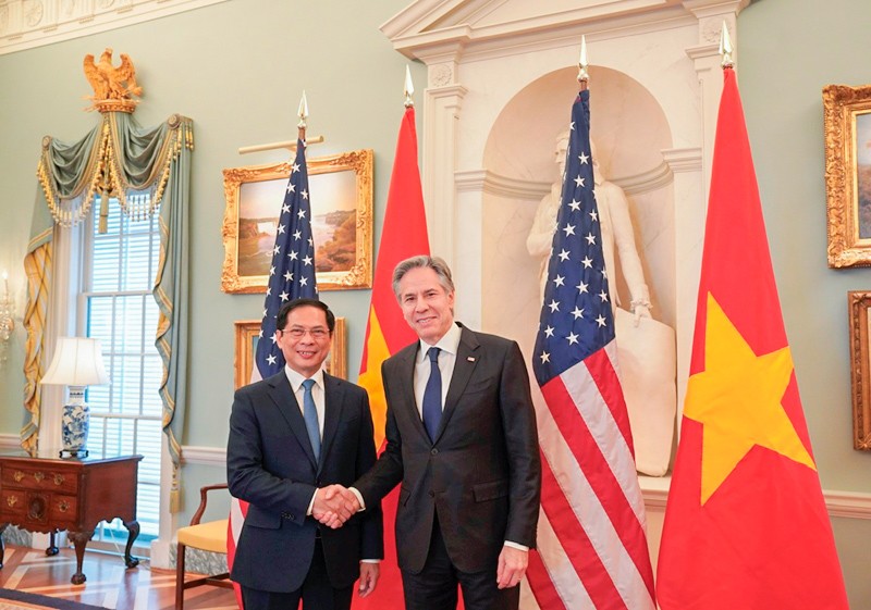 Ngoại trưởng Mỹ Antony Blinken vui mừng chào đón Bộ trưởng Bùi Thanh Sơn tới Washington D.C. ngày 25/3/2024