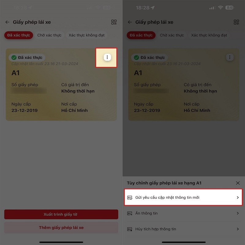 Cách cập nhật thông tin giấy phép lái xe sau khi hết hạn trên VNeID