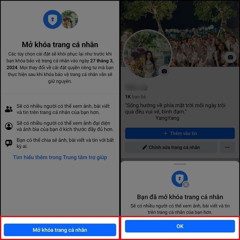 Bật khóa bảo vệ trang cá nhân Facebook để tăng tính bảo mật