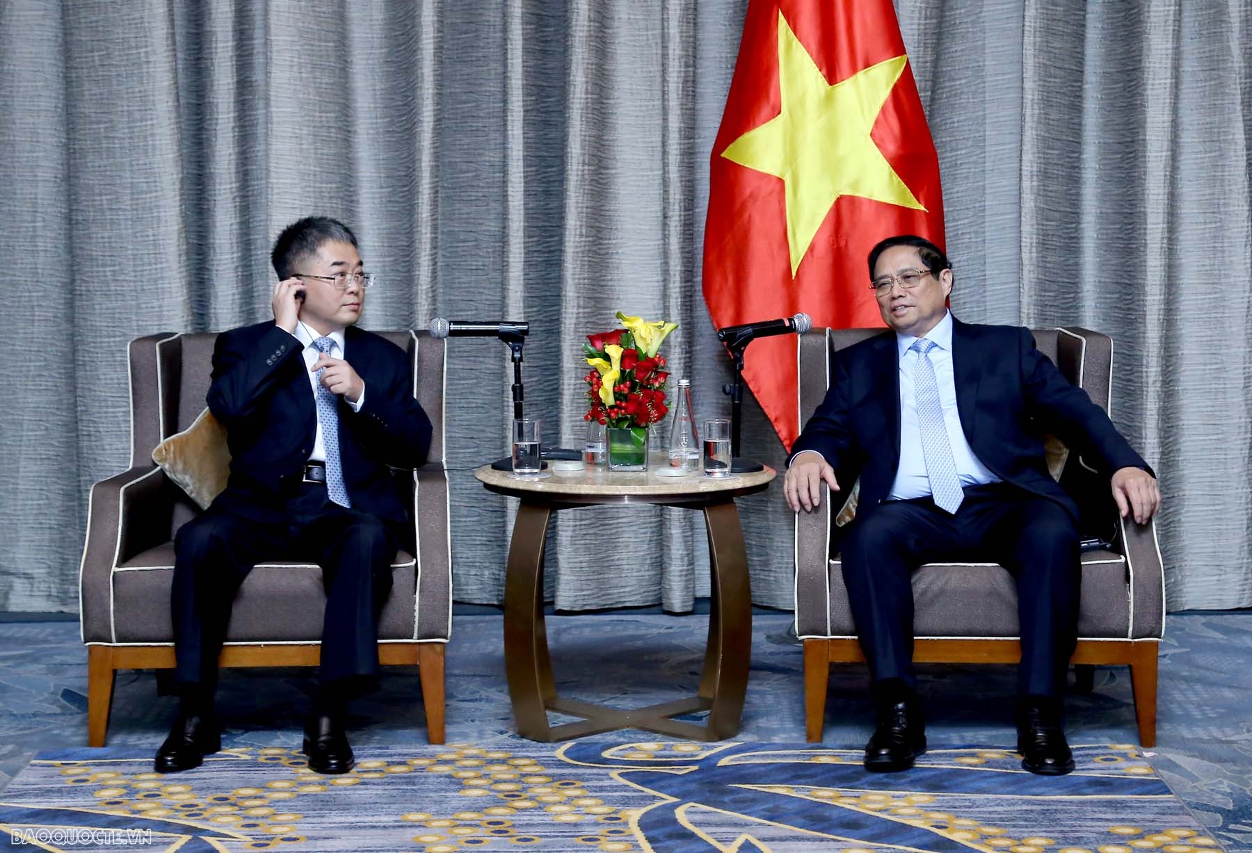 Thủ tướng Chính phủ Phạm Minh Chính tiếp lãnh đạo một số Tập đoàn trong lĩnh vực phát triển hạ tầng, năng lượng, môi trường hàng đầu Trung Quốc.