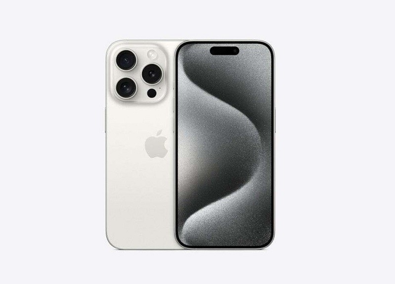 iPhone 15 Pro bản màu trắng Titanium. iPhone 15 Pro bản màu trắng Titanium.