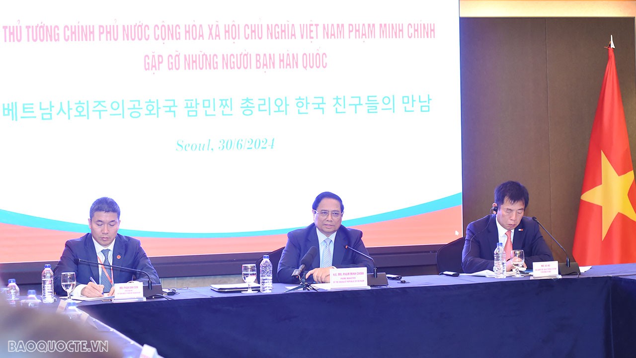 Thủ tướng Phạm Minh Chính gặp gỡ những người bạn Hàn Quốc
