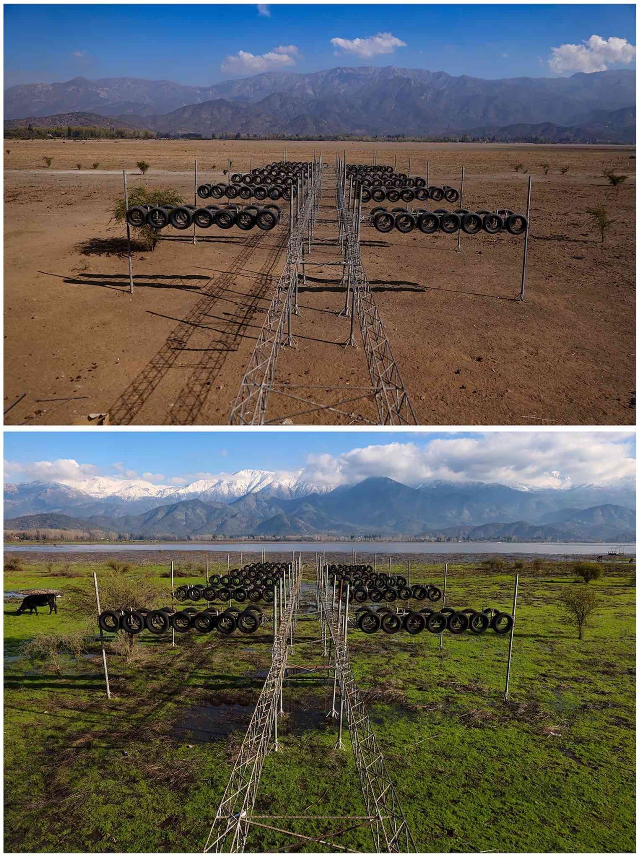 Các hồ khô cạn ở Chile ‘hồi sinh’ sau những trận mưa như trút nước